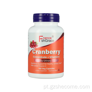 Cranberry saudável concentrado urinário e cápsulas de vitamina C